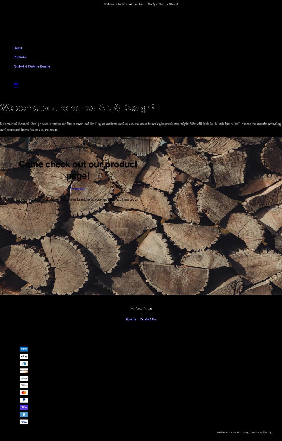 unchaindesigns.com shopify website screenshot