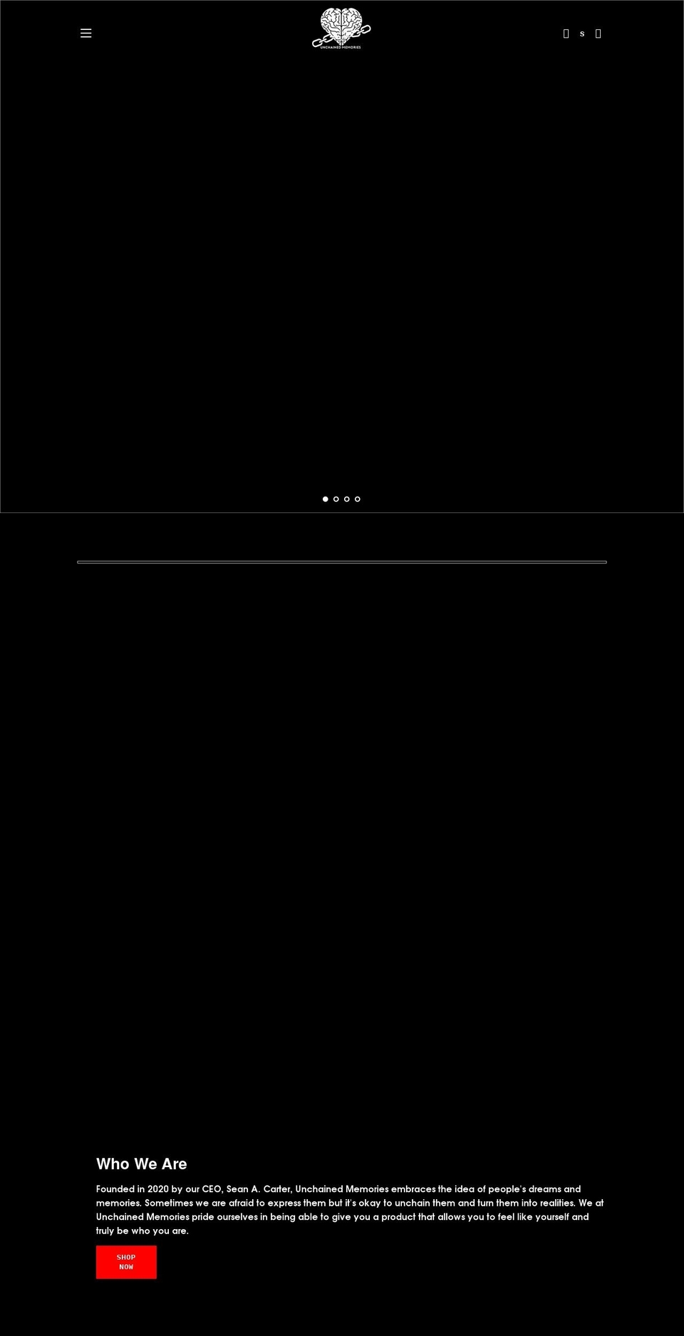 unchainedmemories.net shopify website screenshot