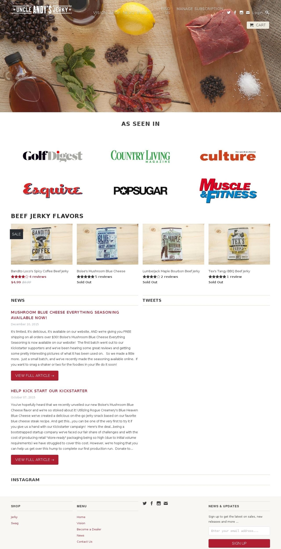 uncleandysjerky.com shopify website screenshot