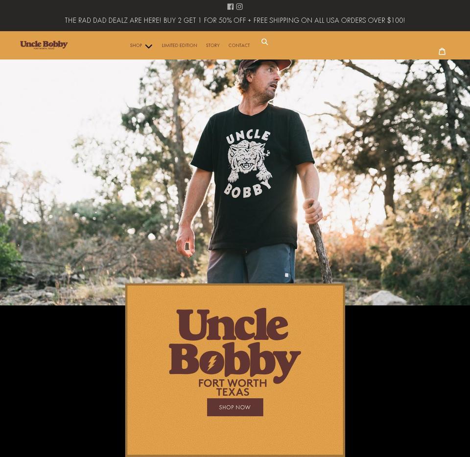unclebobbywashere.com shopify website screenshot