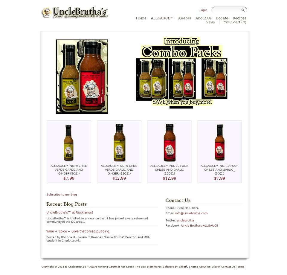 New Theme Shopify theme site example unclebruthas.com