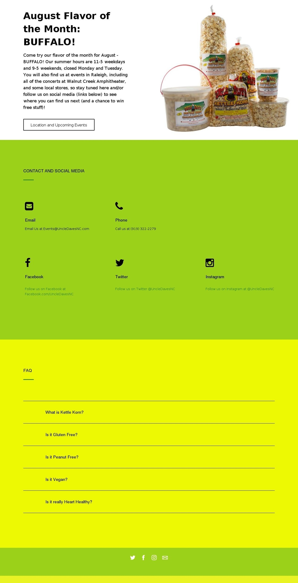 uncledavesnc.com shopify website screenshot