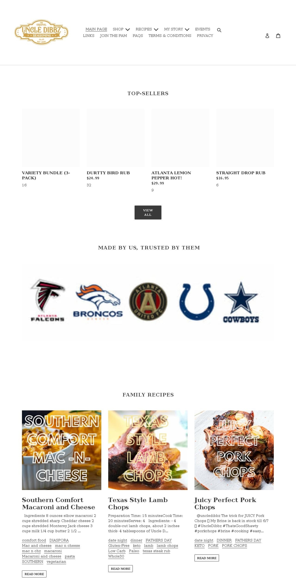 uncledibbz.com shopify website screenshot