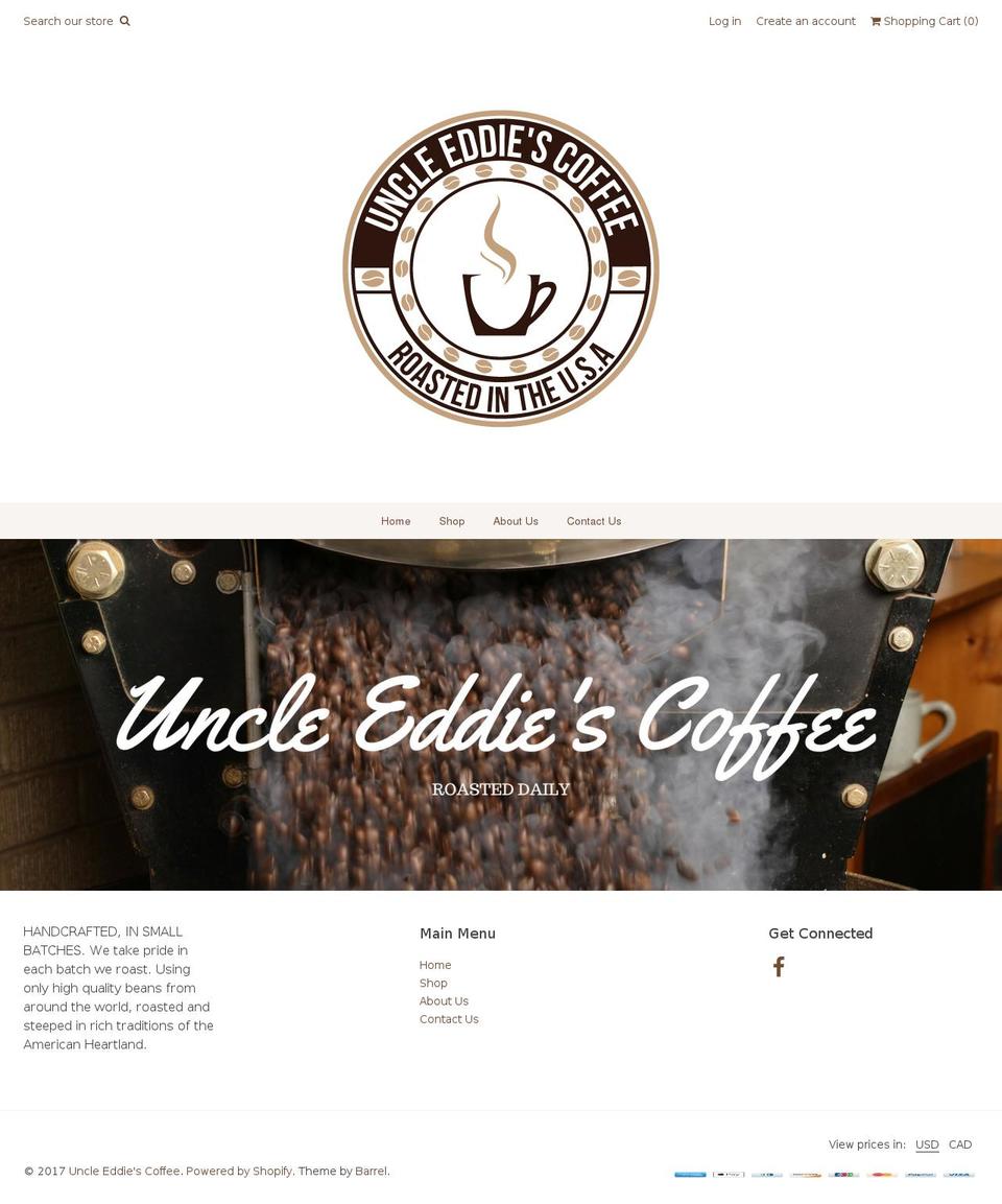 uncleeddiescoffee.com shopify website screenshot