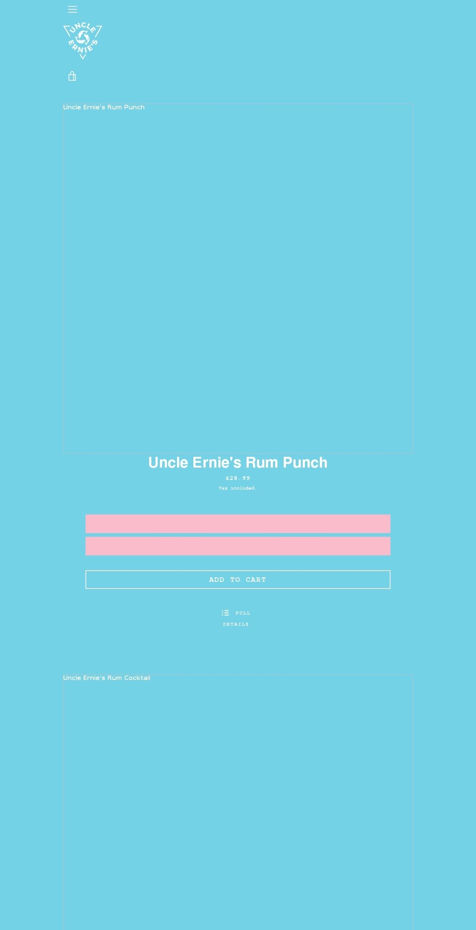 uncleerniesrumco.com shopify website screenshot