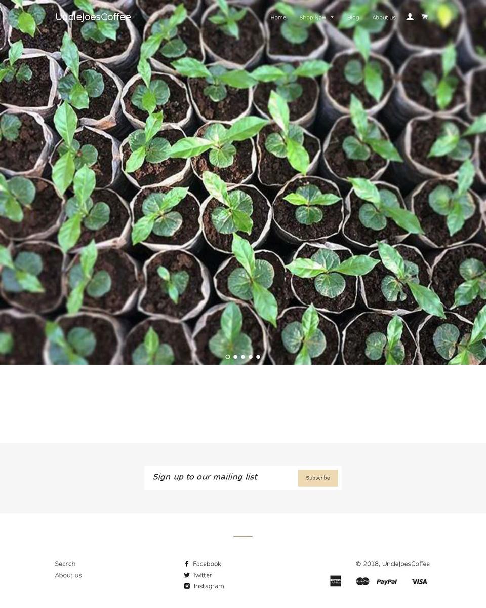 unclejoescoffee.com.au shopify website screenshot
