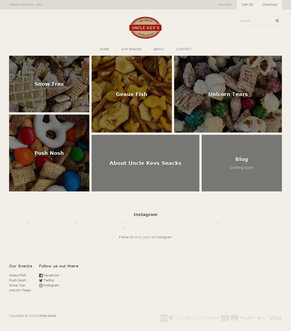 unclekevs.com shopify website screenshot