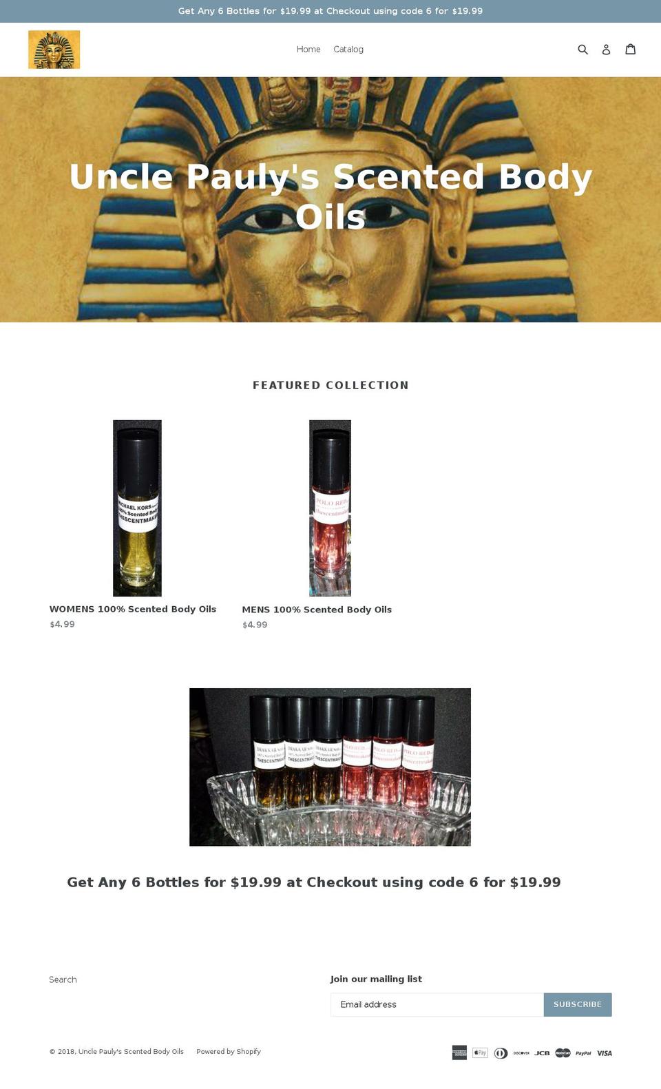 unclepaulyscentedbodyoils.com — Shopify storefront screenshot