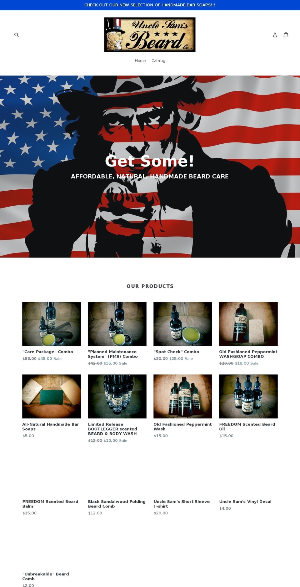 unclesamsbeardco.com — Shopify storefront screenshot