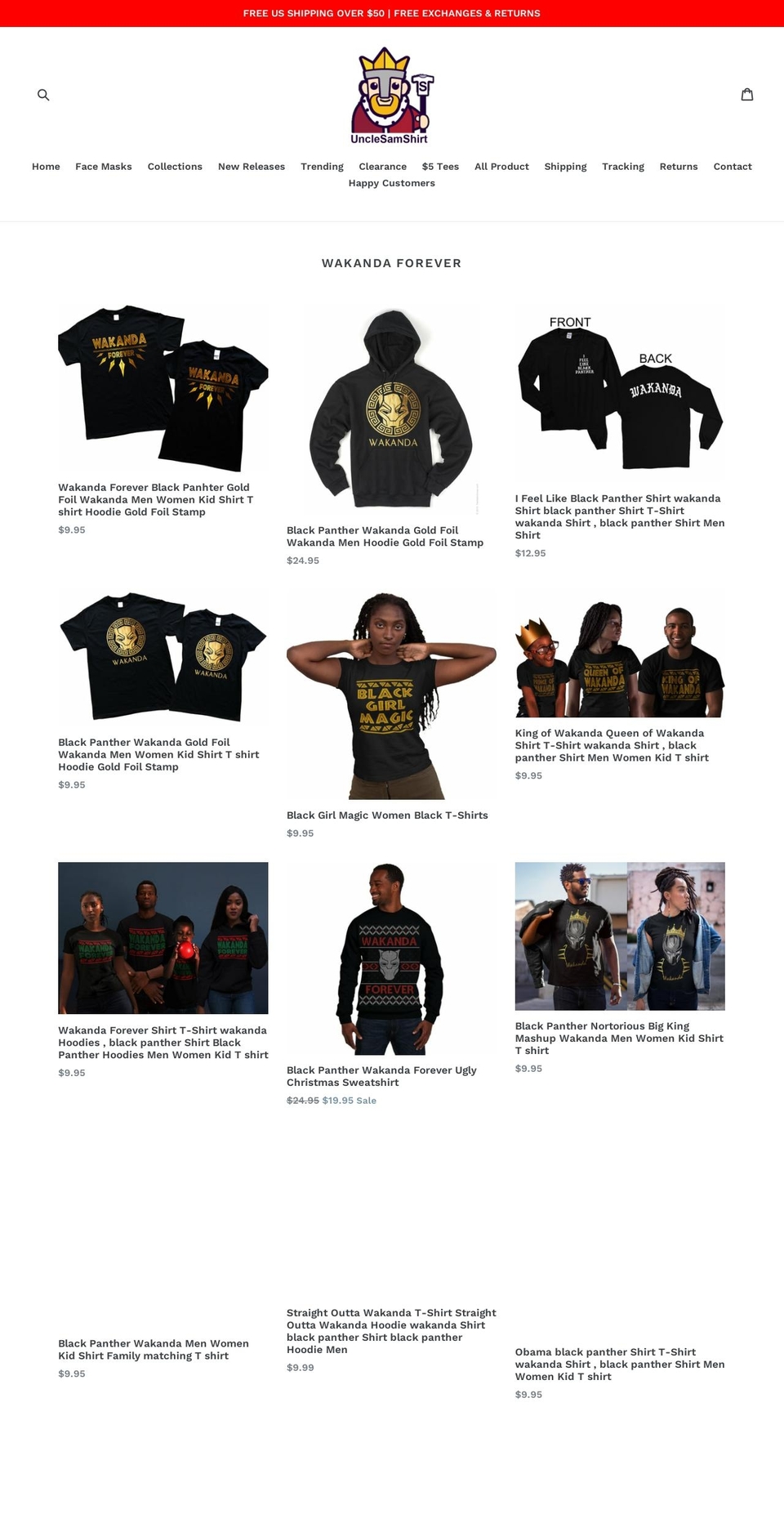 unclesamshirt.com shopify website screenshot