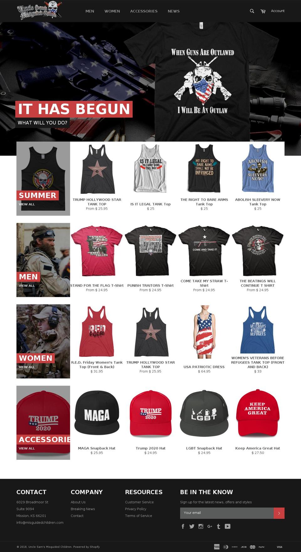 unclesamsmisguidedchildren.ca shopify website screenshot
