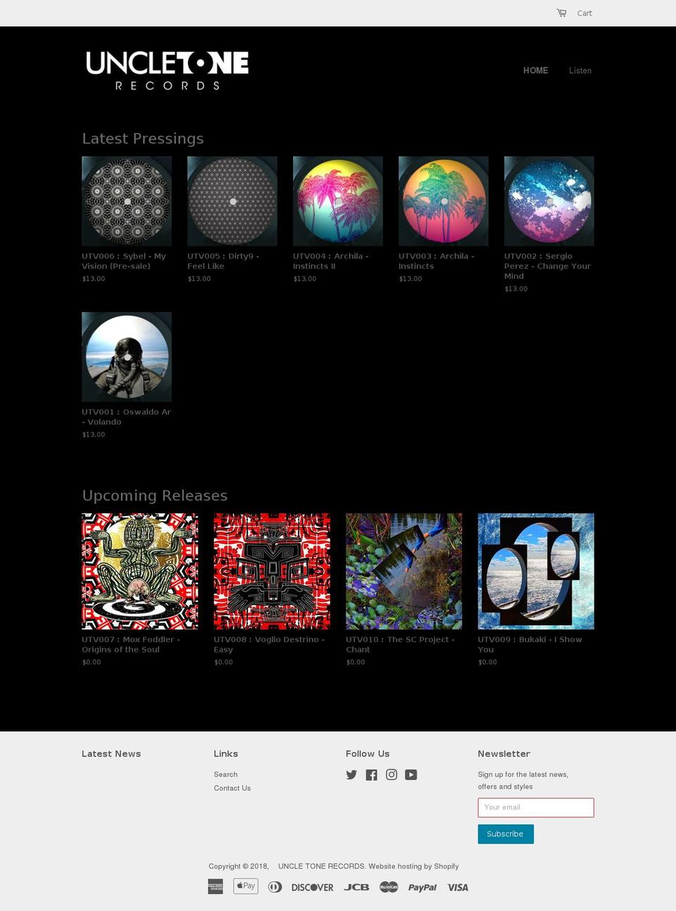 uncletone.net shopify website screenshot