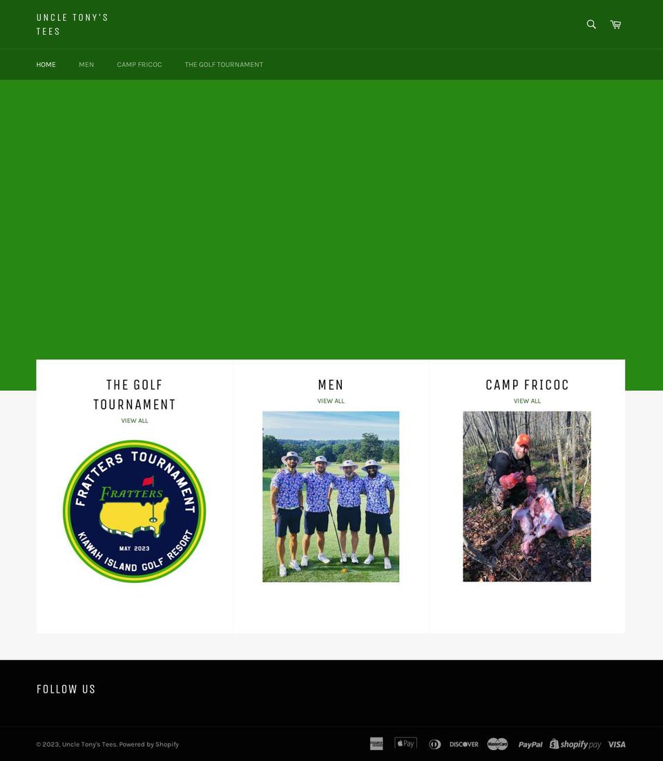 uncletonystees.com — Shopify storefront screenshot