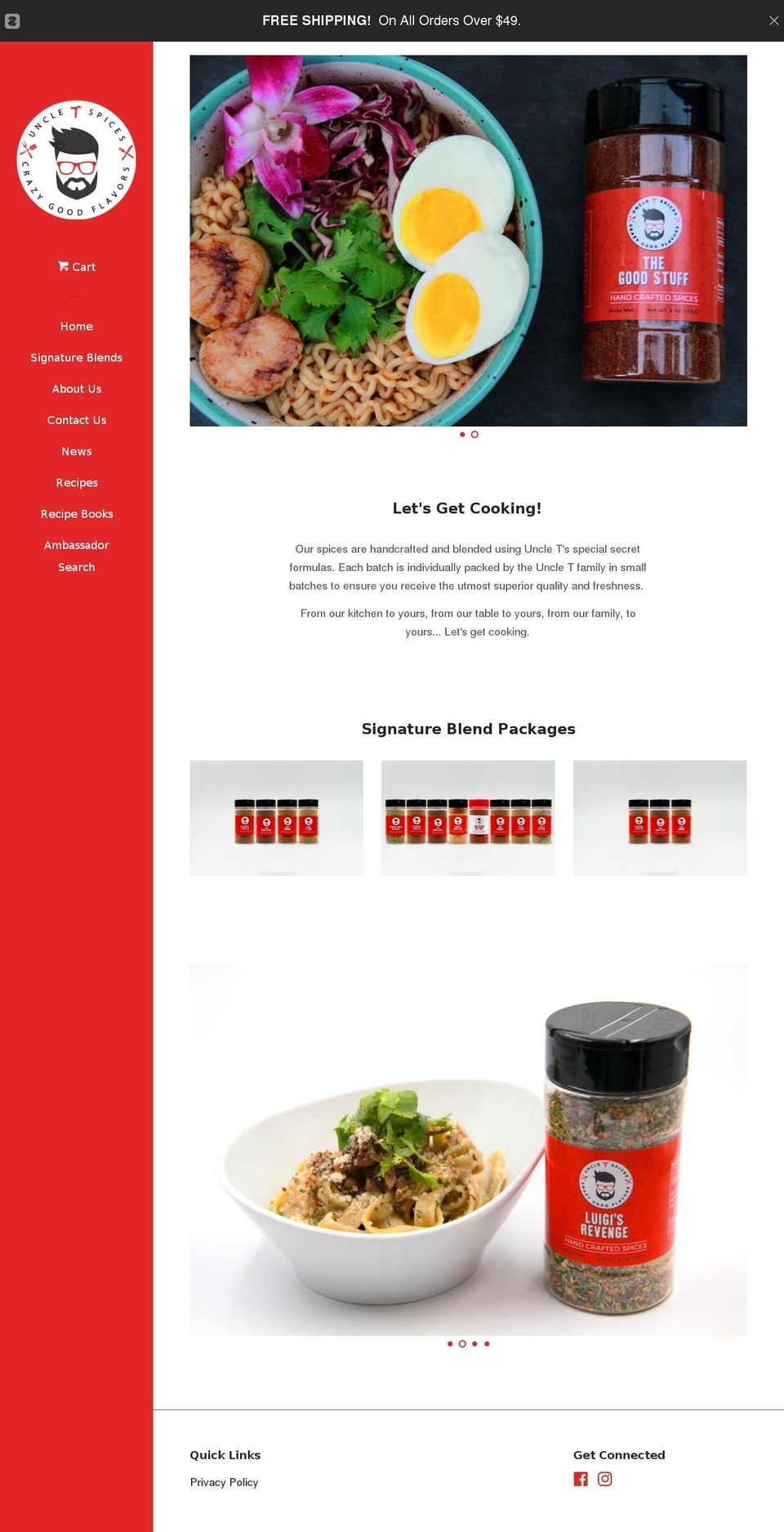 uncletspices.com — Shopify storefront screenshot