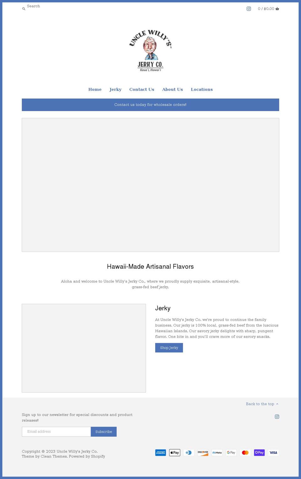 unclewillysjerkyco.com shopify website screenshot