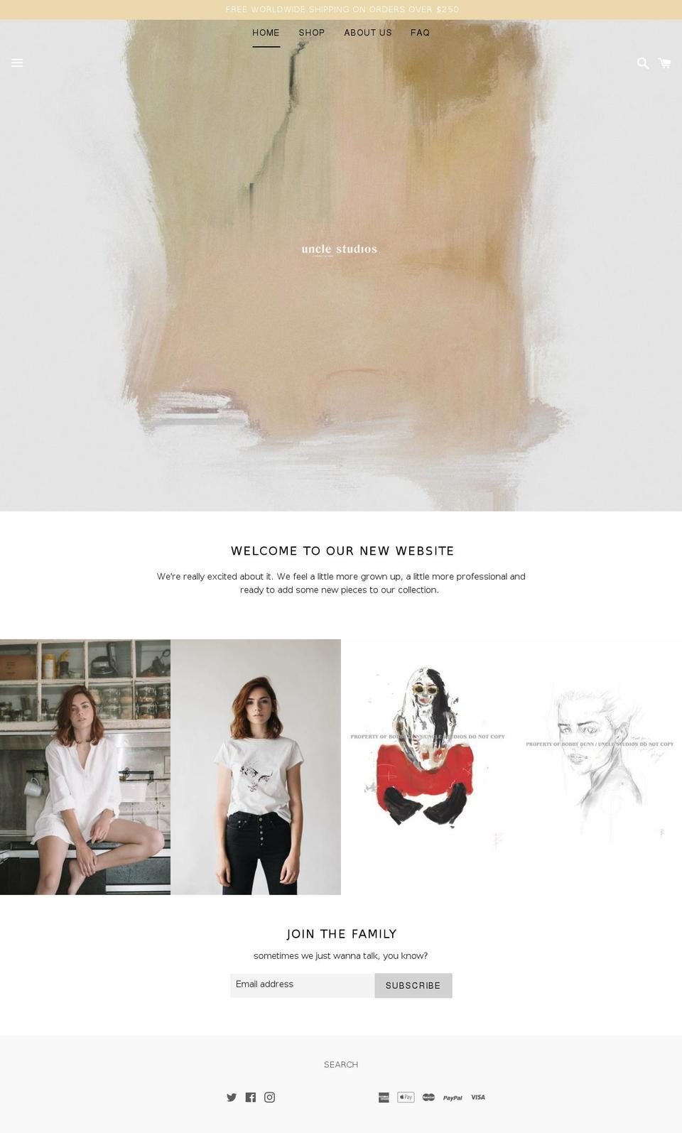 unclexstudios.com shopify website screenshot