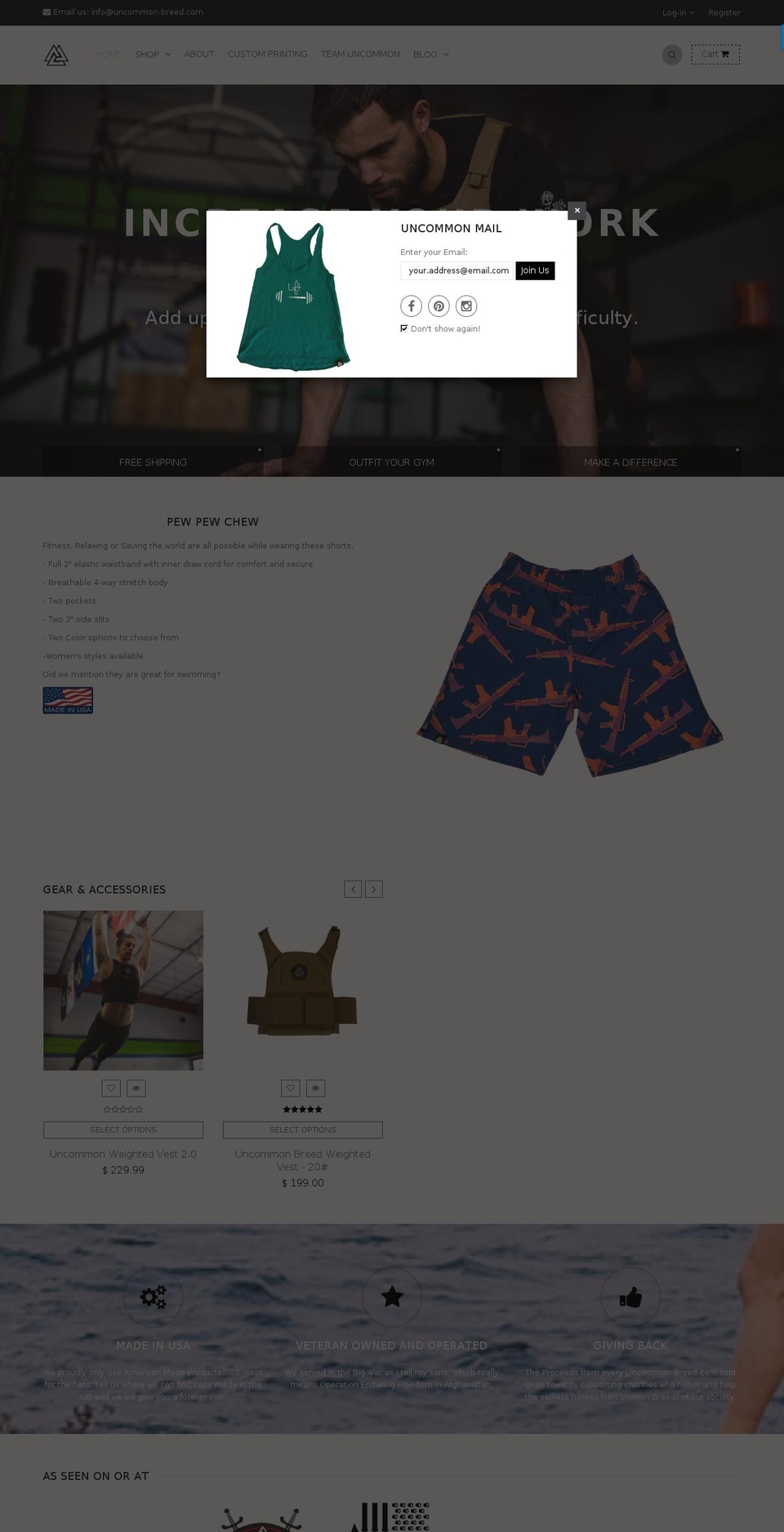 QUEEN Shopify theme site example uncommon-breed.com