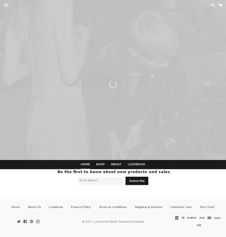 uncommonbondnyc.com shopify website screenshot