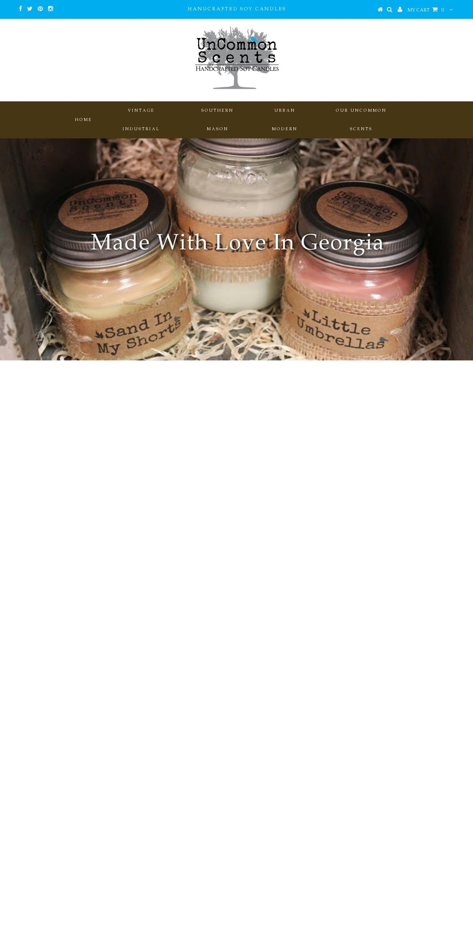 uncommoncandles.com shopify website screenshot