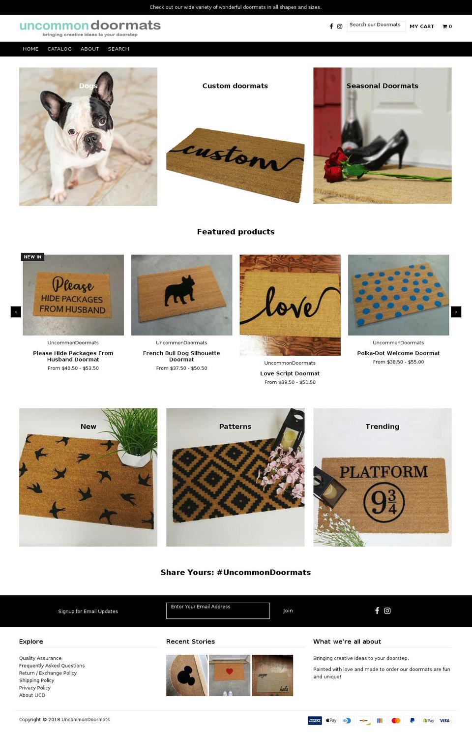 uncommondoormats.com shopify website screenshot