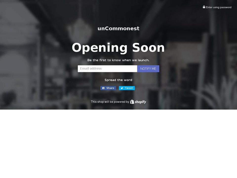 uncommonest.com — Shopify storefront screenshot