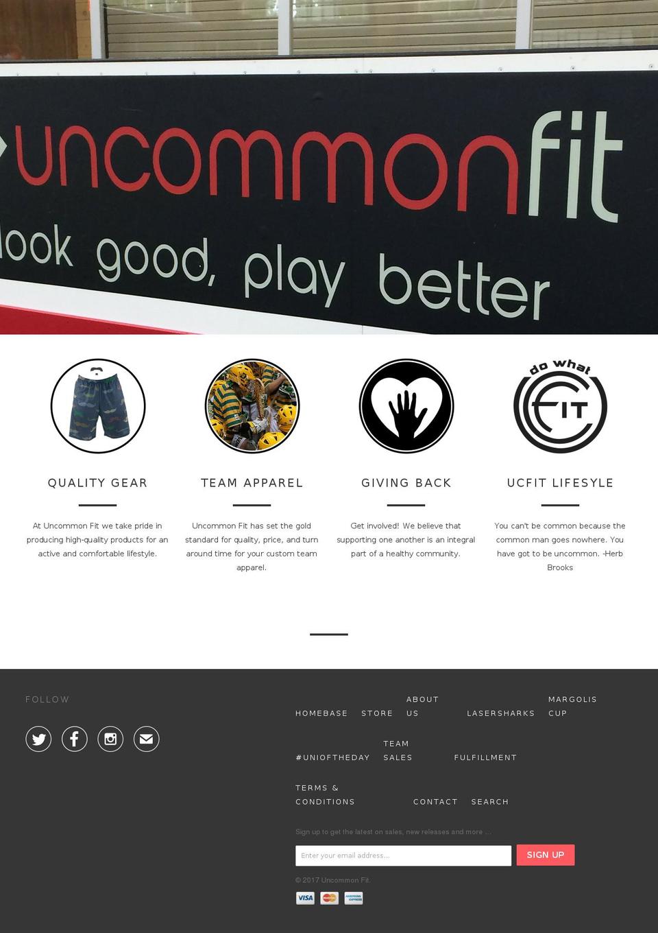 uncommonfit.com shopify website screenshot