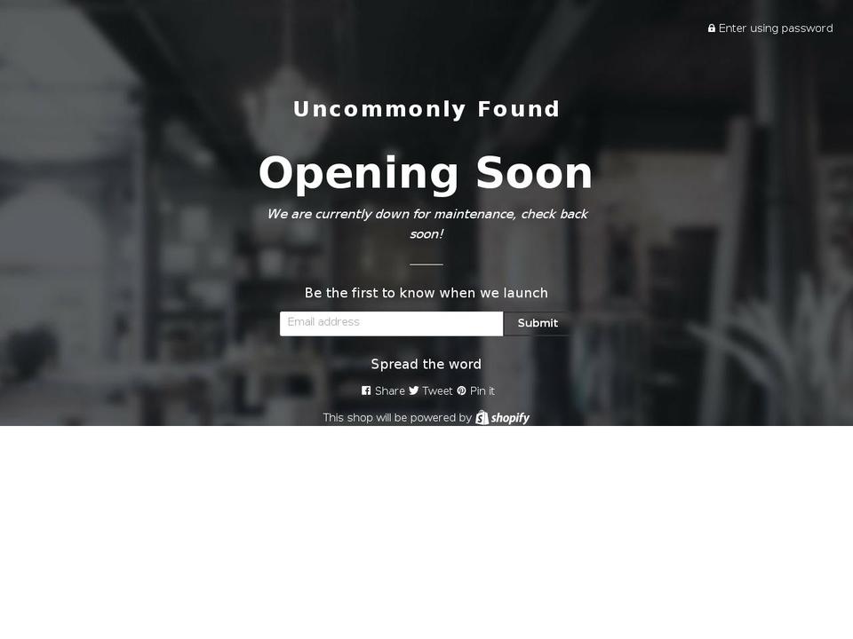 konversion-theme Shopify theme site example uncommonlyfound.com