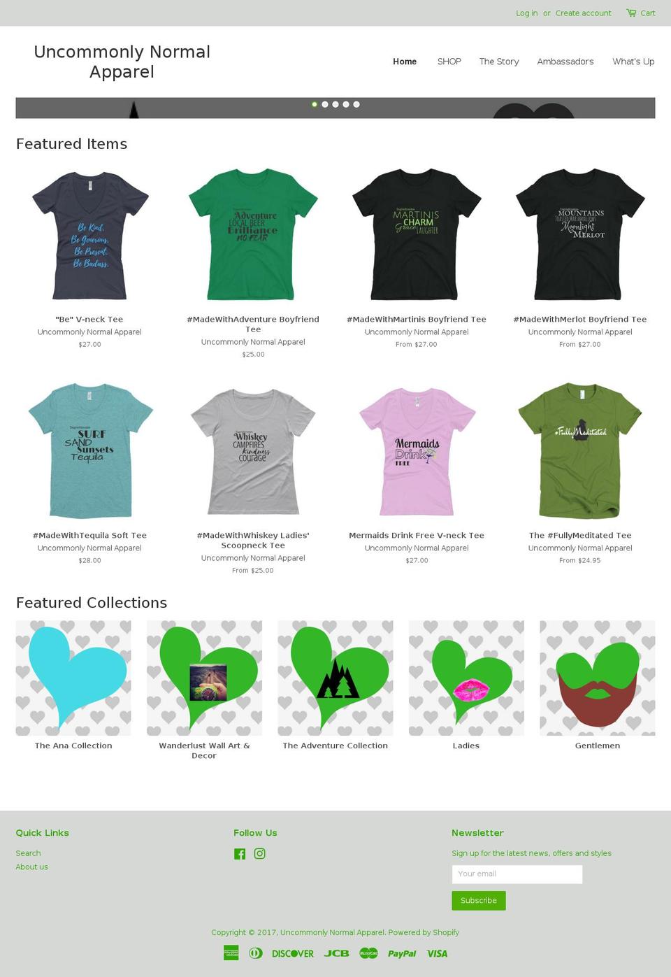 uncommonlynormal.com shopify website screenshot