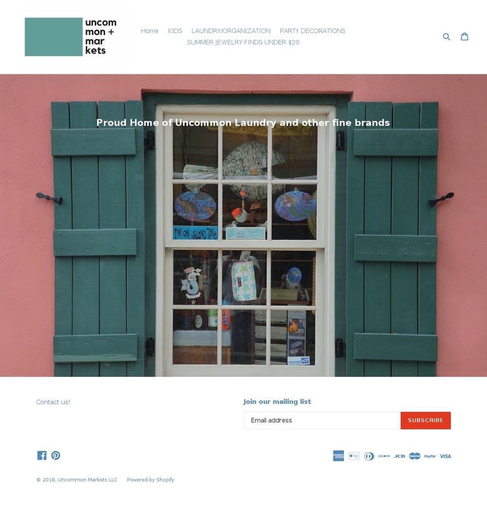 uncommonmarkets.net shopify website screenshot