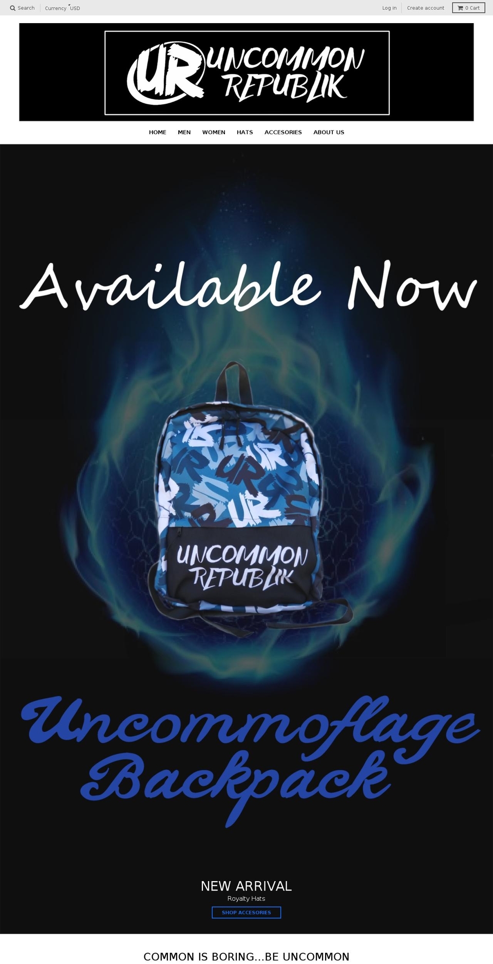 uncommonrepublik.com shopify website screenshot