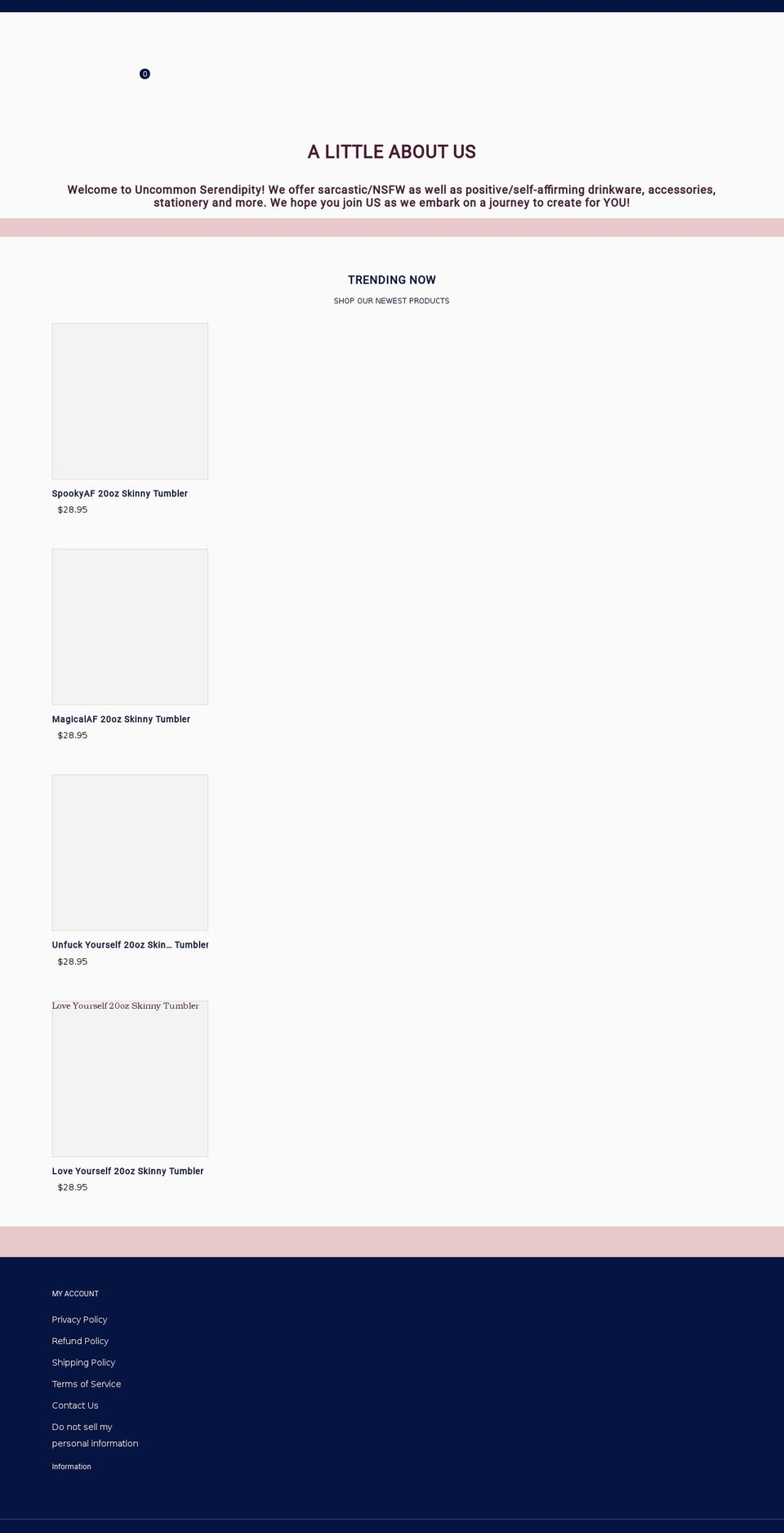 uncommonserendipity.com shopify website screenshot
