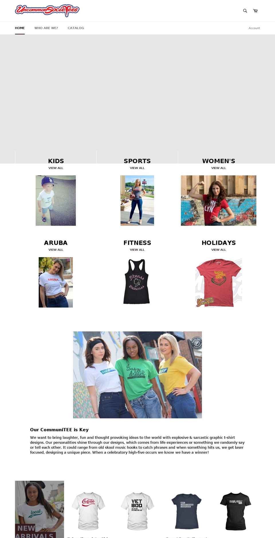 uncommonsocietees.com — Shopify storefront screenshot