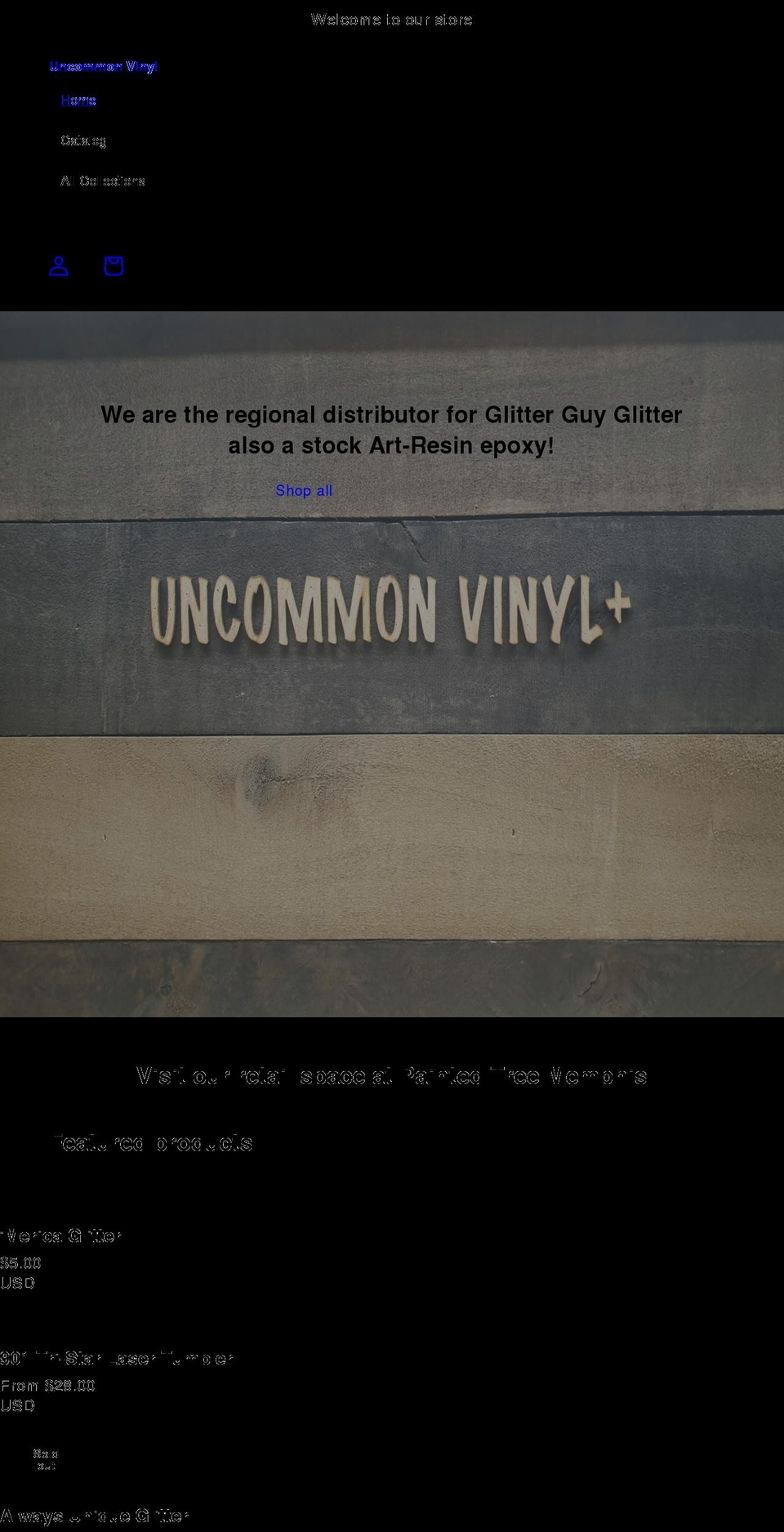 uncommonvinyl.com shopify website screenshot