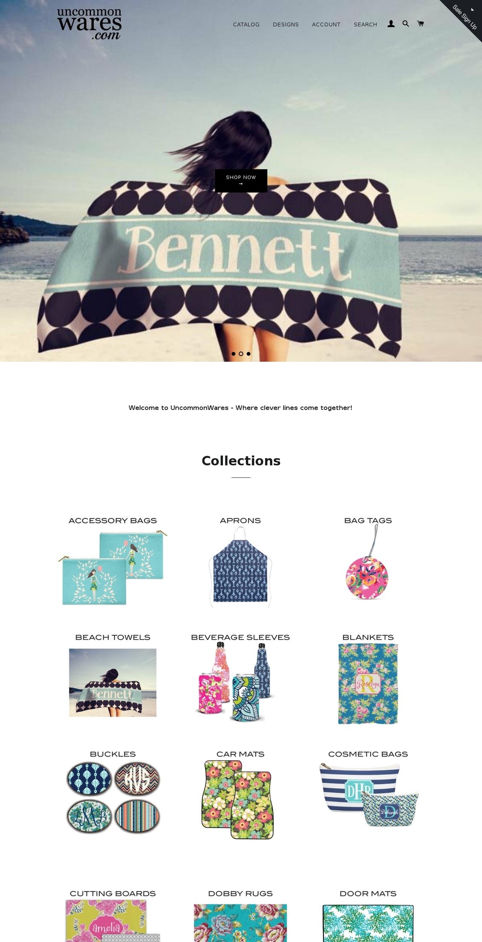 uncommonwares.com shopify website screenshot