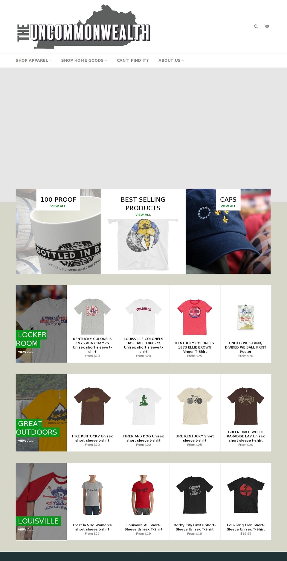 uncommonwealthofkentucky.com — Shopify storefront screenshot