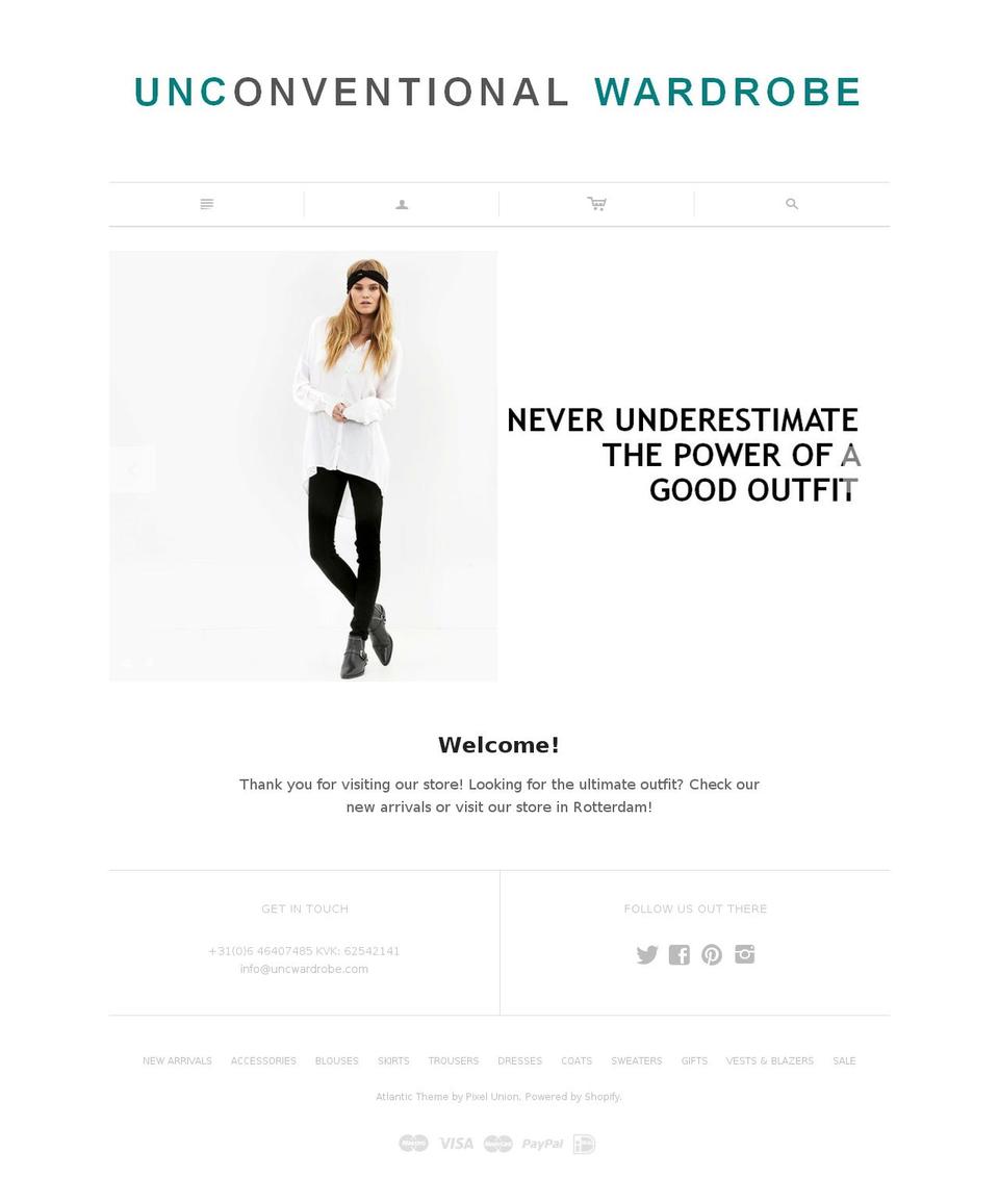 unconventionalwardrobe.com shopify website screenshot