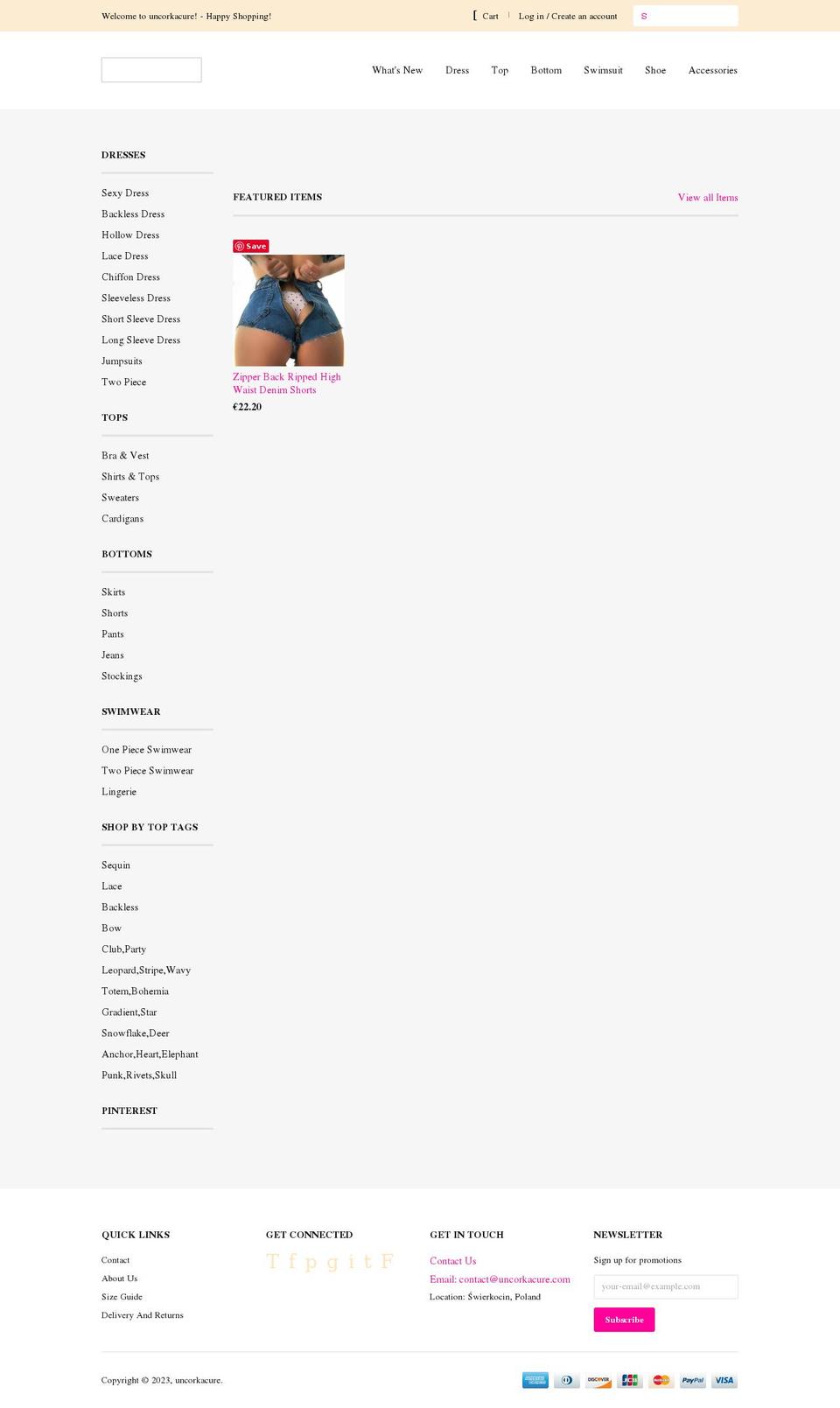 uncorkacure.com shopify website screenshot