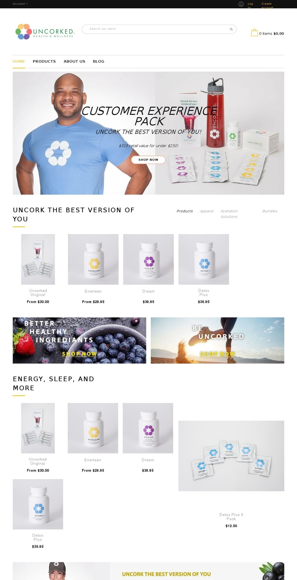 home1 Shopify theme site example uncorkedliving.com