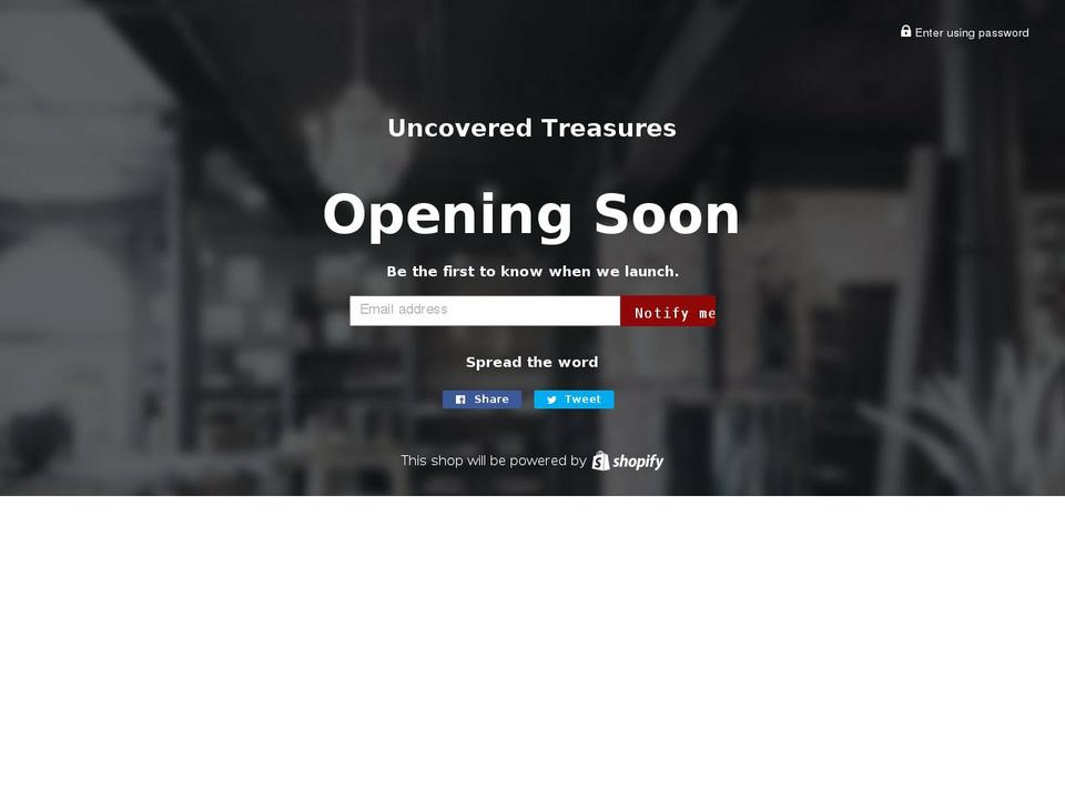 uncoveredtreasures.net shopify website screenshot