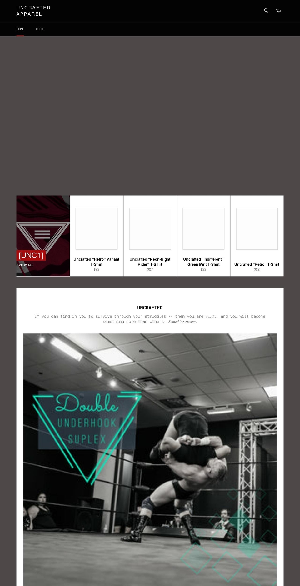 uncraftedapparel.com shopify website screenshot