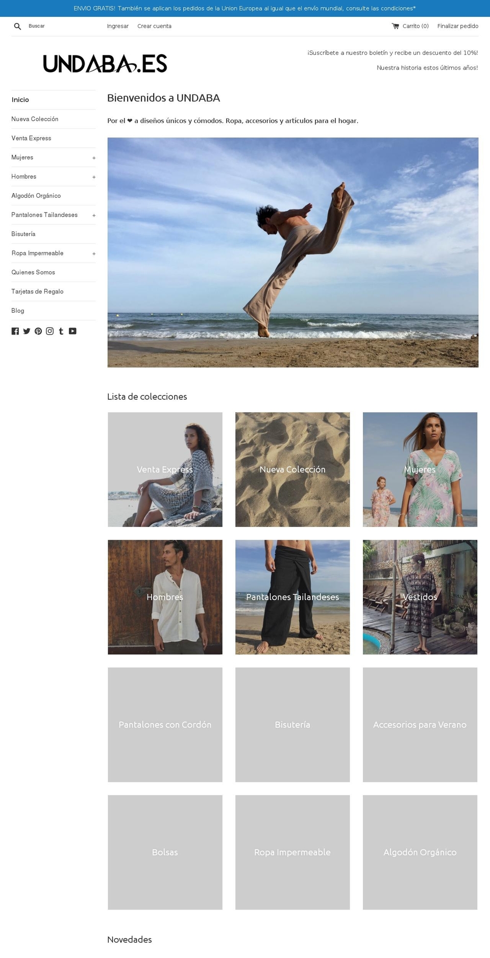 undaba.es shopify website screenshot