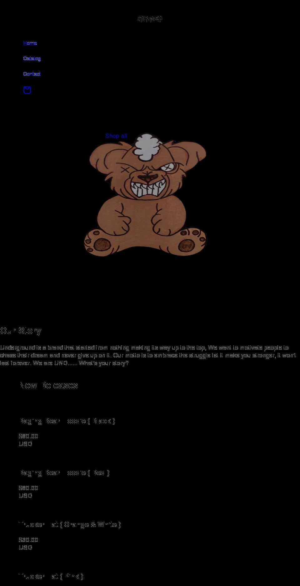 undapparel.com shopify website screenshot