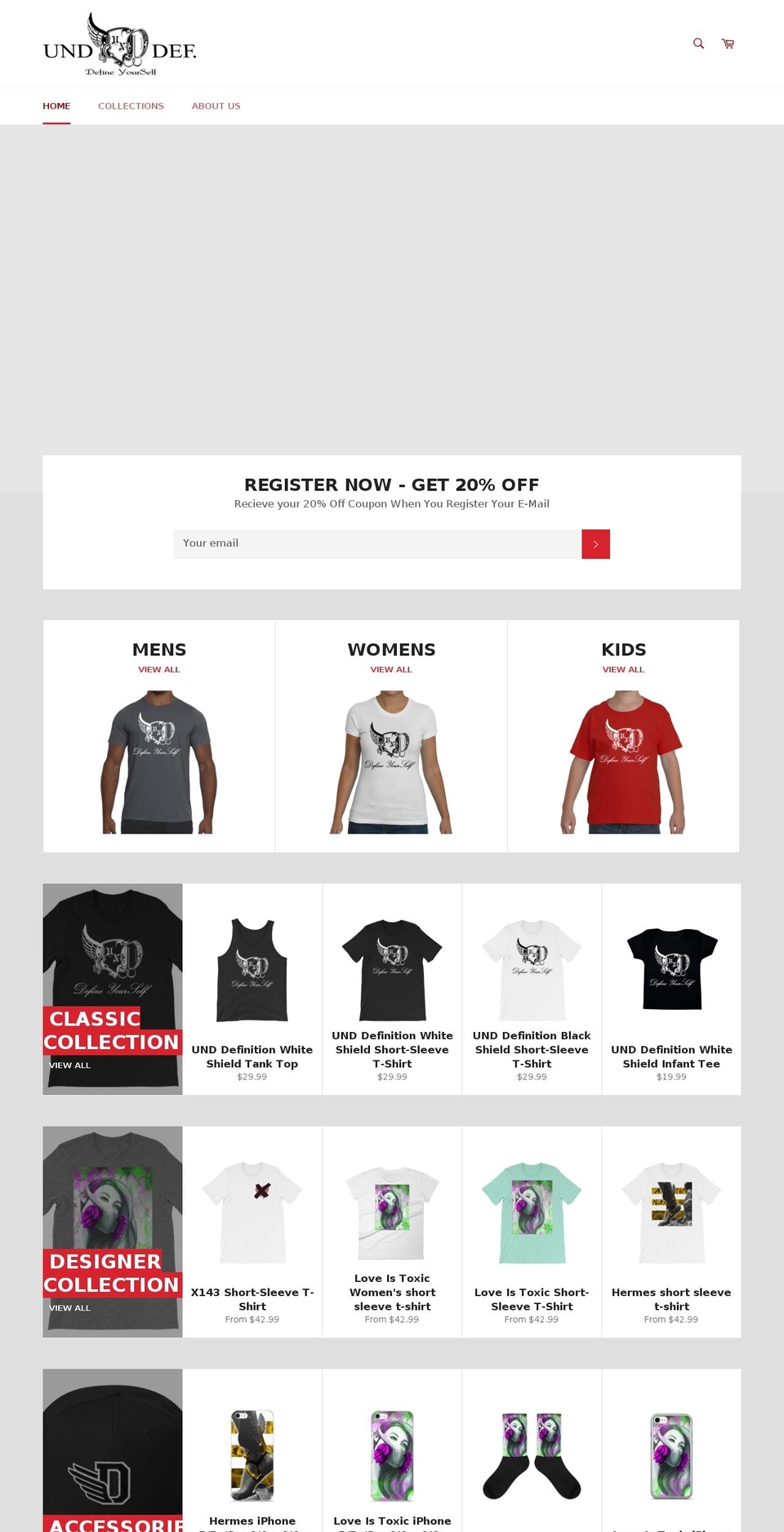 unddefinition.com — Shopify storefront screenshot