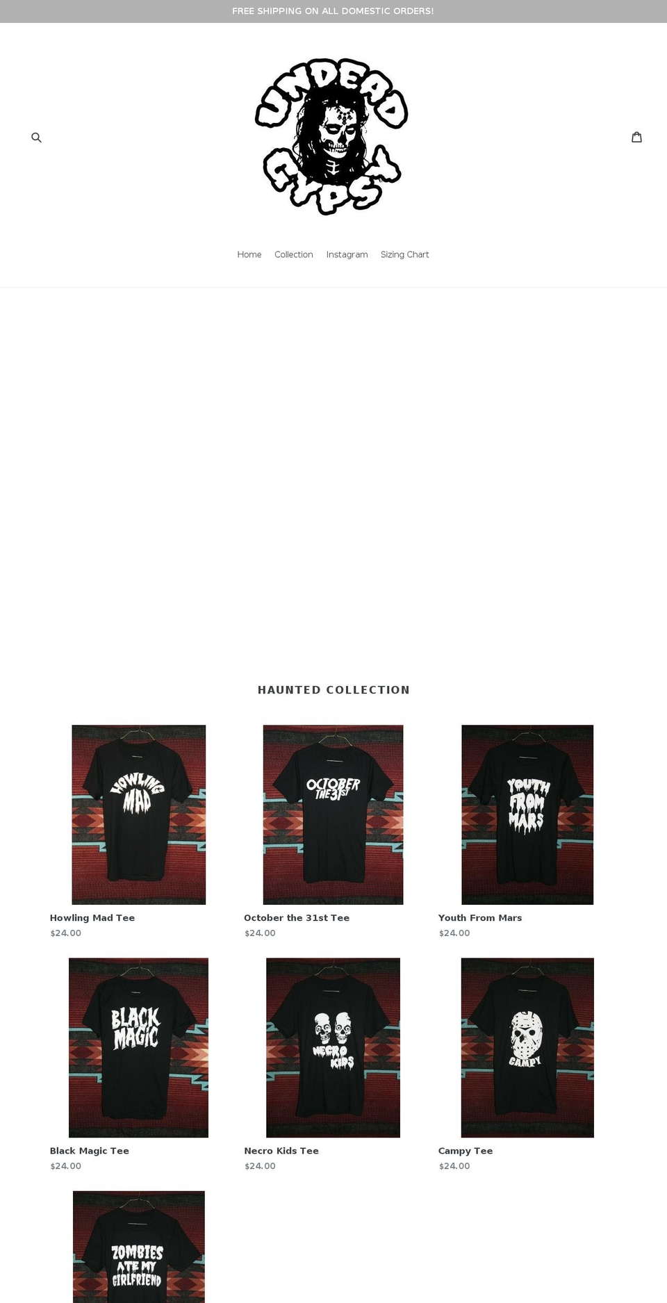 undeadgypsy.com — Shopify storefront screenshot