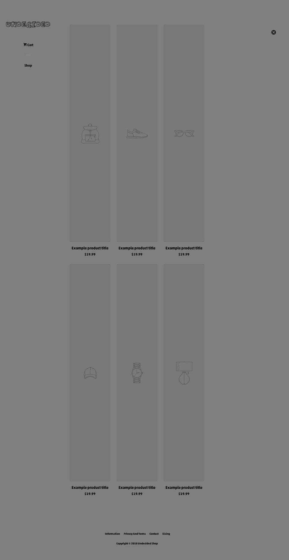 undecidedshop.com — Shopify storefront screenshot