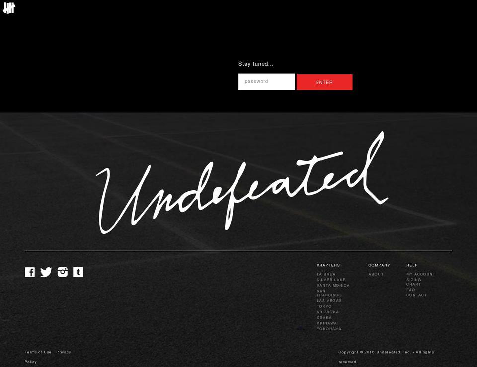 undefeated.myshopify.com shopify website screenshot