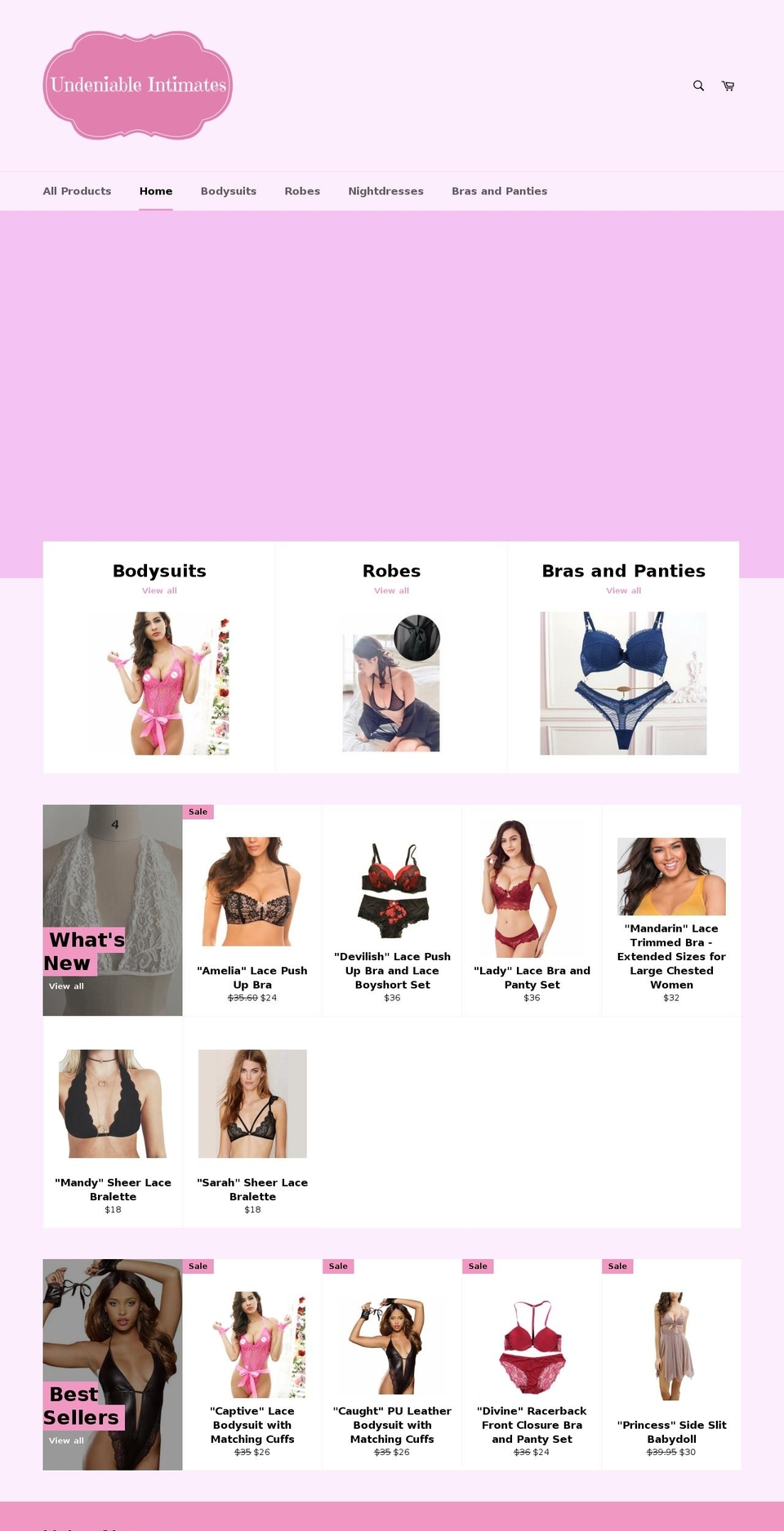 undeniableintimates.com — Shopify storefront screenshot