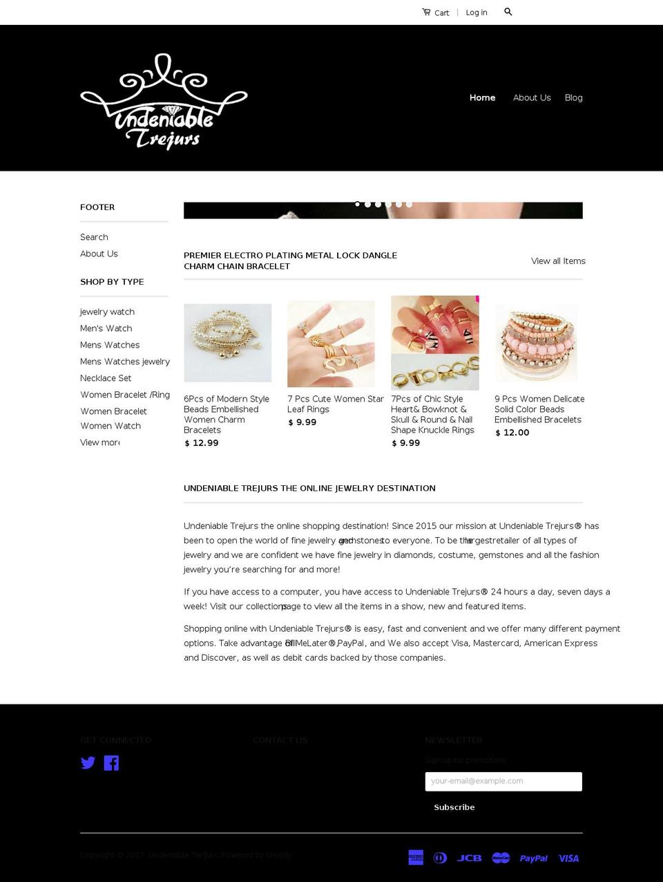 undeniabletrejurs.com shopify website screenshot