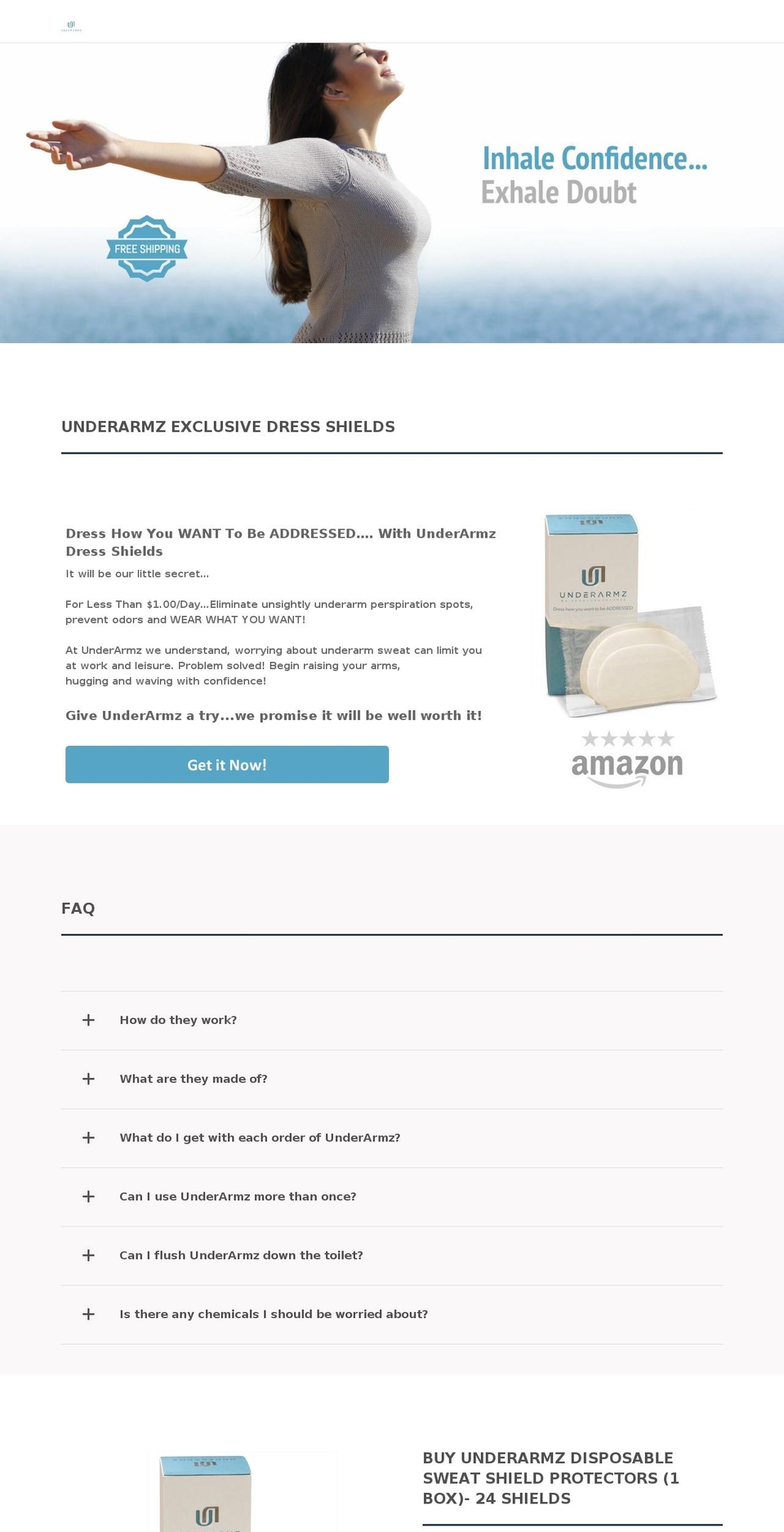 underarmz.com shopify website screenshot