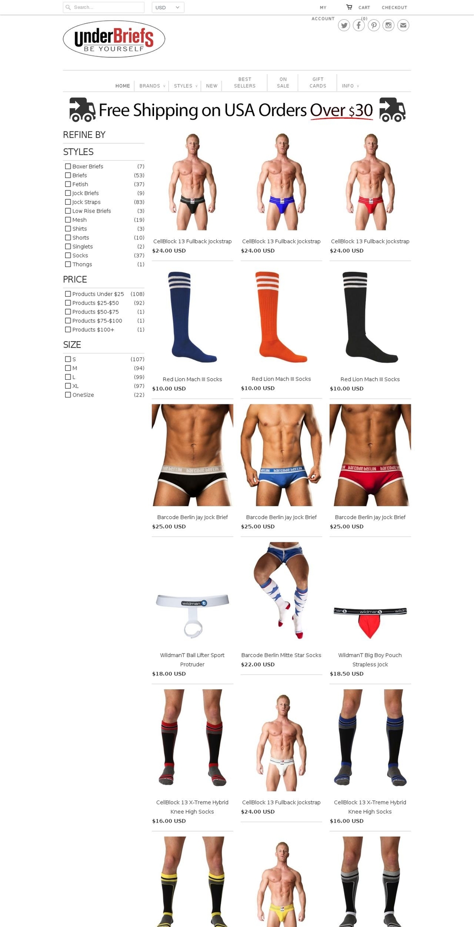 inbusiness-responsive Shopify theme site example underbreifs.com